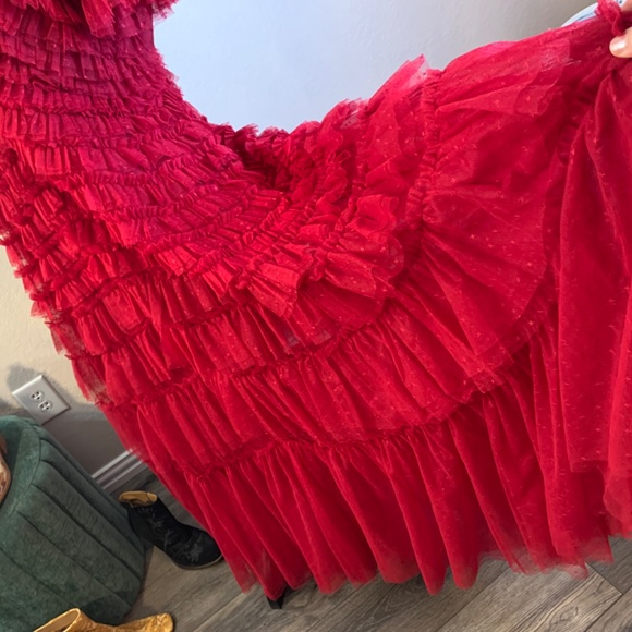 Needle and Thread deep red formal gown size 12 -prom wedding mother of bride - Picture 12 of 16